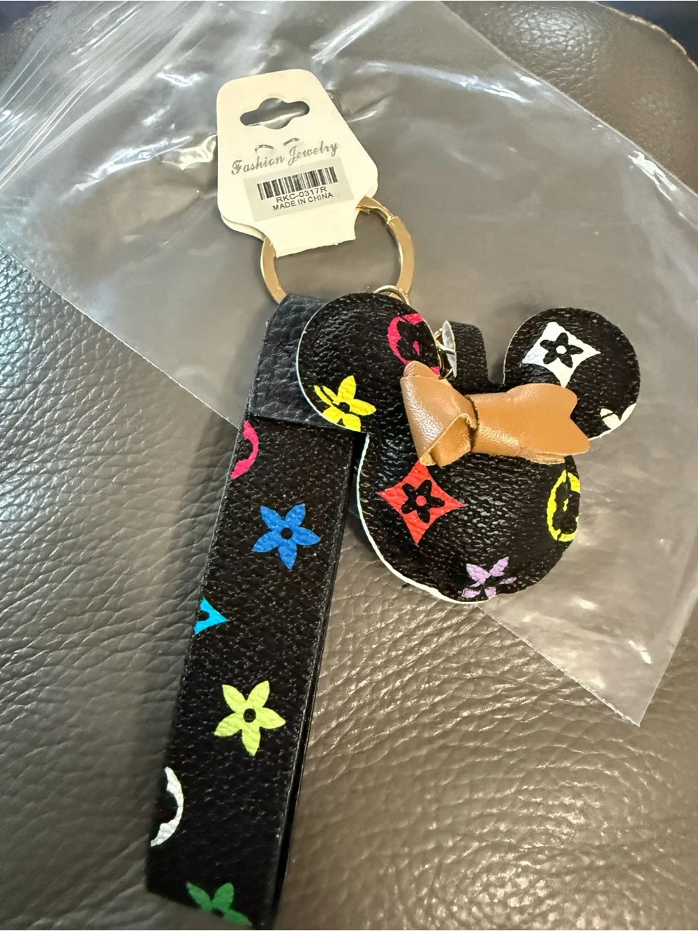 Black Multicolor Minnie Mouse Keychain/Bag charm